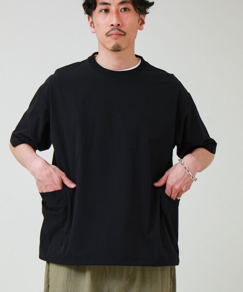 v*g様 INDEPENDENT バークロスTシャツ 黒 サイズL GLOSTER（グロスター） tシャツ 「接触冷感/セットアップ着用可能