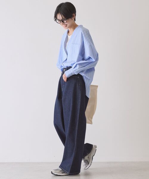 「AMERICAN HOLIC」 長袖ブラウス L サックスブルー レディース_画像8
