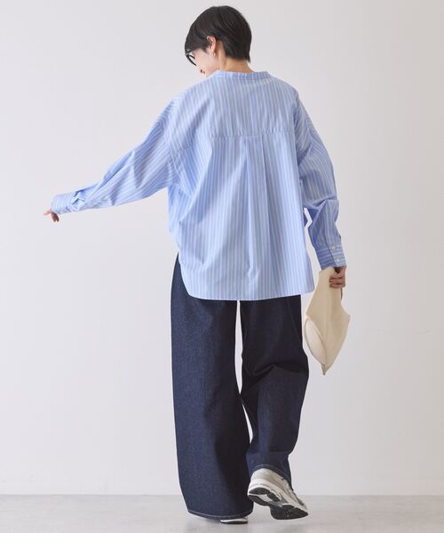 「AMERICAN HOLIC」 長袖ブラウス L サックスブルー レディース_画像9