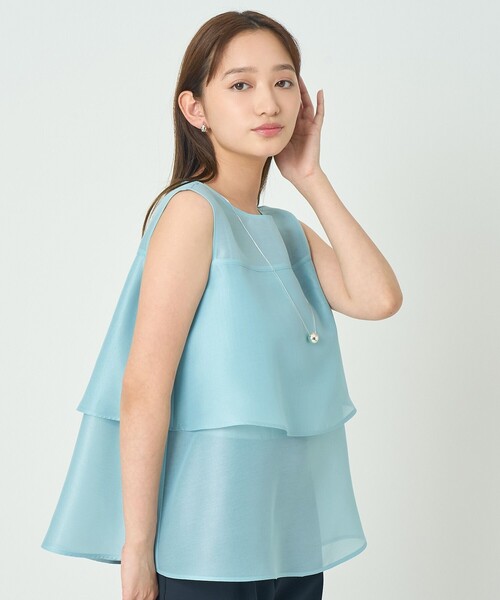 ANAYI（アナイ） ブラウス シャツ オーガンジーティアード ブラウス