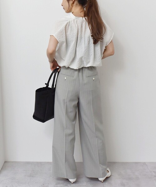 「quaranciel」 半袖ブラウス ONE SIZE オリーブ レディース_画像4