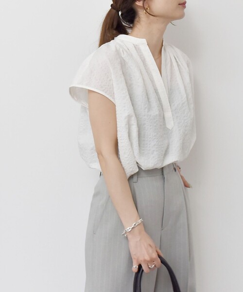 「quaranciel」 半袖ブラウス ONE SIZE オリーブ レディース_画像5