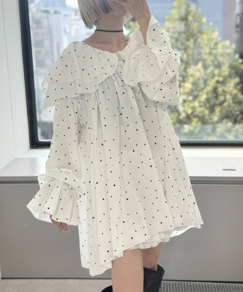 「w closet」 長袖チュニック FREE ホワイト レディース_画像2
