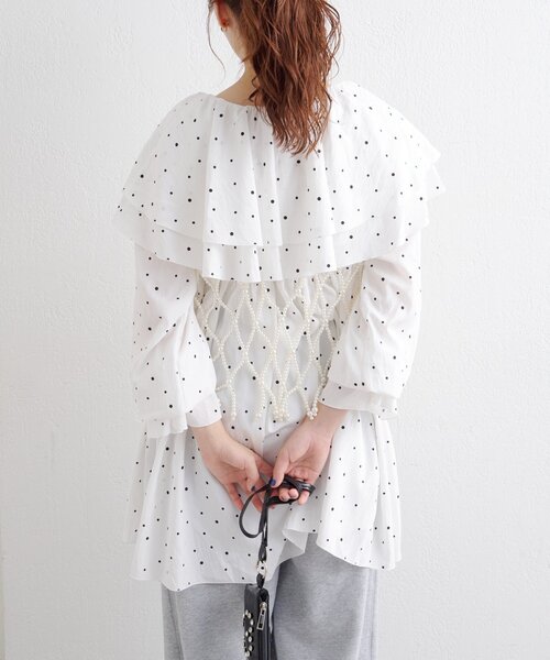 「w closet」 長袖チュニック FREE ホワイト レディース_画像7