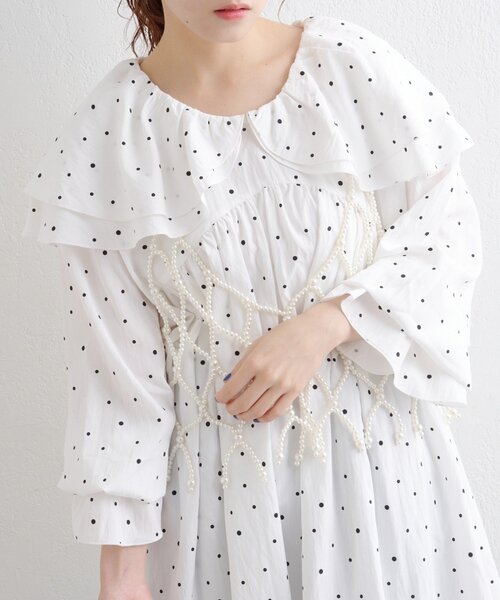 「w closet」 長袖チュニック FREE ホワイト レディース_画像8