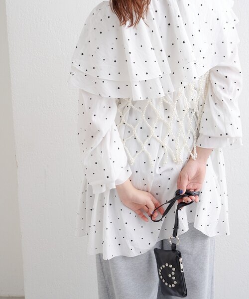 「w closet」 長袖チュニック FREE ホワイト レディース_画像9