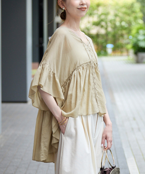 SLOBE IENA（スローブイエナ） ブラウス シャツ シアービエラワイド 