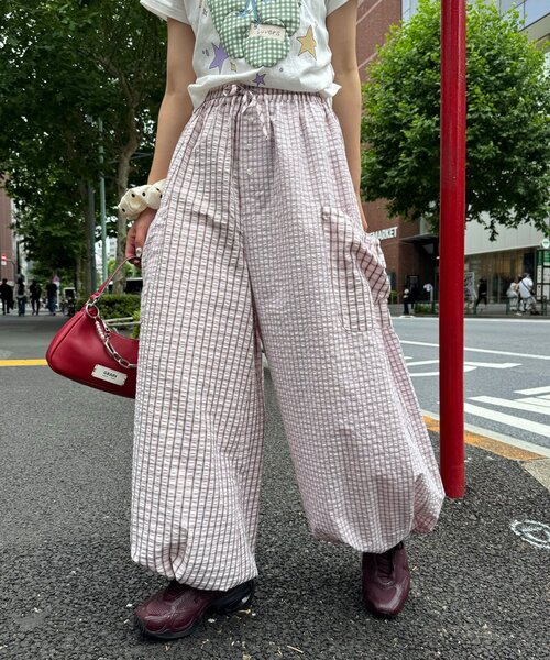 CIAOPANIC（チャオパニック） ワイドパンツ パンツ チェックバルーン