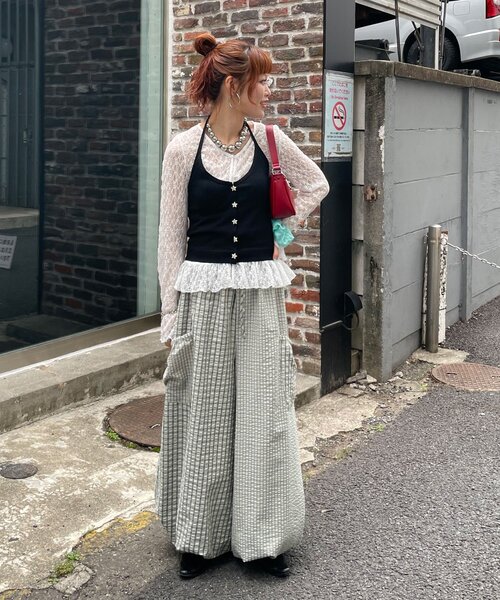 CIAOPANIC（チャオパニック） ワイドパンツ パンツ チェックバルーン