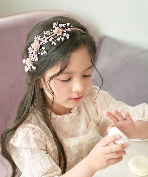 カチューシャ　ホワイトピンク Rora カチューシャ シャトレ フワラー (2color) ヘッドドレス