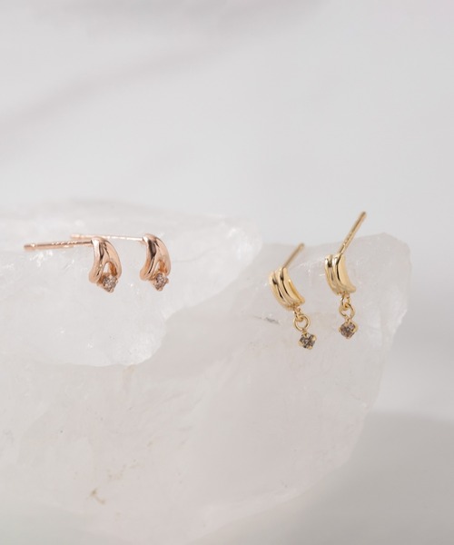 ピアス K10 ピンクゴールド ダイヤモンド ピアス ESTELLE/エステール 