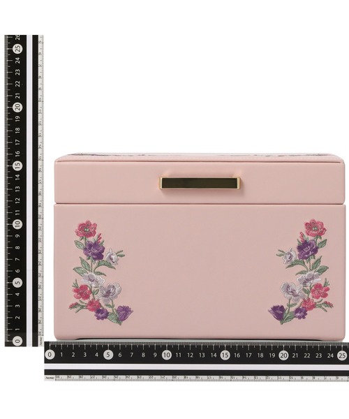 Francfranc エンブロイダリーフラワー ジュエリーボックス L ピンク Francfranc 収納 エンブロイダリーフラワー ジュエリーボックス
