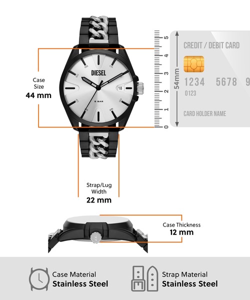 Men's MS9 Stainless Steel Watch | Black | Diesel