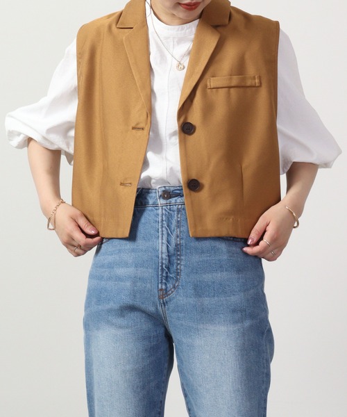 hunch（ハンチ） ベスト ジレ ポリツイル ショートベスト レディース