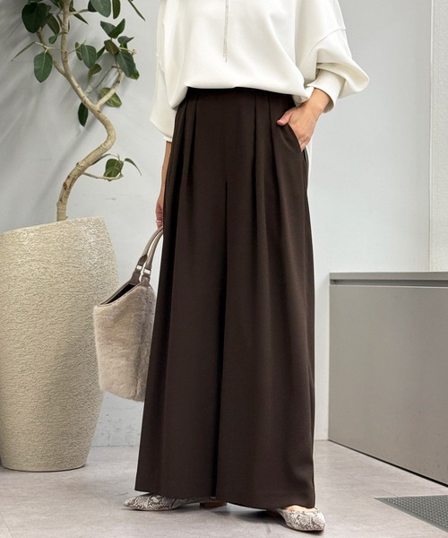 RIVE DROITE（リヴドロワ） スラックス パンツ 手洗い可/タックワイド