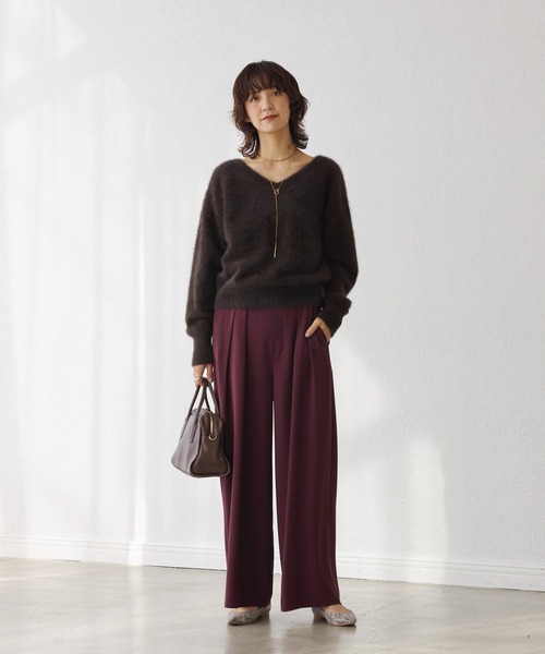 RIVE DROITE（リヴドロワ） スラックス パンツ 手洗い可/タックワイド