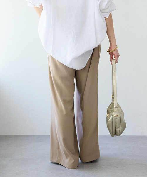 RIVE DROITE（リヴドロワ） スラックス パンツ 手洗い可/タックワイド