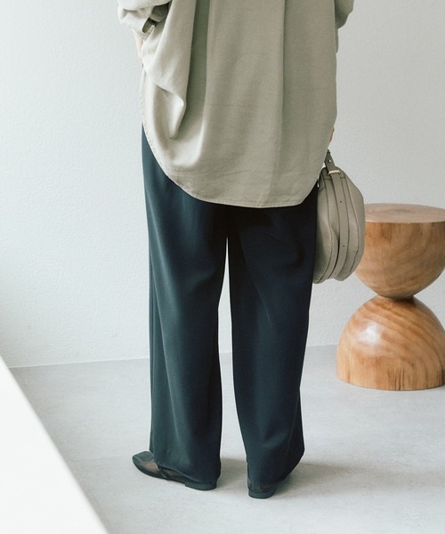 RIVE DROITE（リヴドロワ） スラックス パンツ 手洗い可/タックワイド