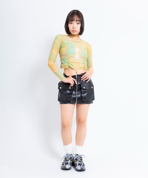 tシャツ ANNA SUI NYC ギャザー シアー トップス 「SP