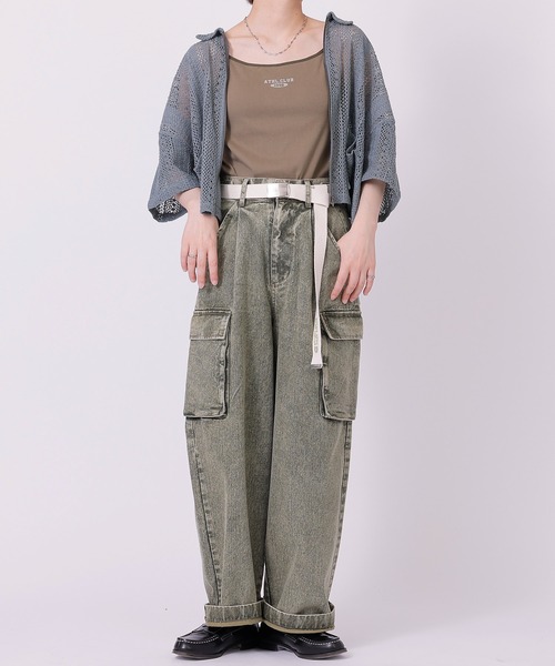 DOUBLE NAME コート アウター レースZIP半袖シャツジャケット