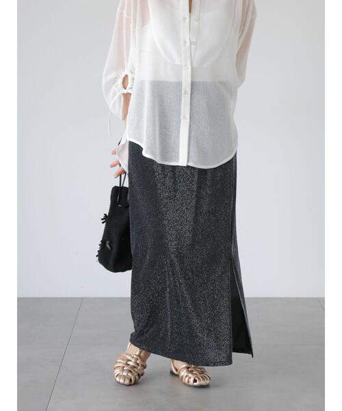 MMSC出品 STYLEMIXER スカート メタリックナロースカート : ZOZOTOWN