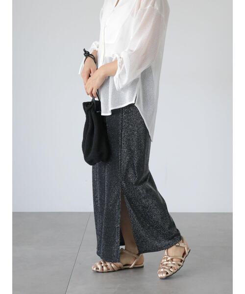 MMSC出品 Lugnoncure スカート ラメ混ナロースカート : ZOZOTOWN Yahoo!店
