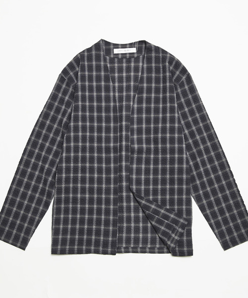 MEN'S MELROSE カーディガン エアチェックサッカーボタンレス