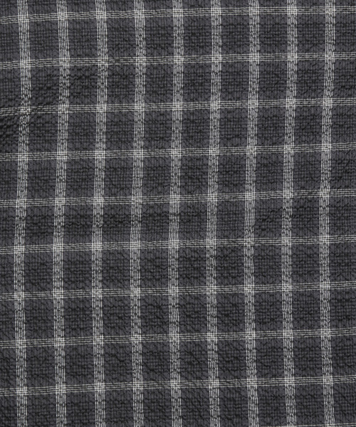 【チャコールグレー】エアチェックサッカーボタンレスカーディガン MEN'S MELROSE カーディガン エアチェックサッカーボタンレス