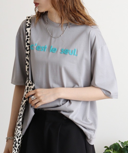 tシャツ BRODIAEA MONUMENTパイルロゴ　極サラTシャツ レディース tシャツ BRODIAEA MONUMENTパイルロゴ 極サラTシャツ レディース