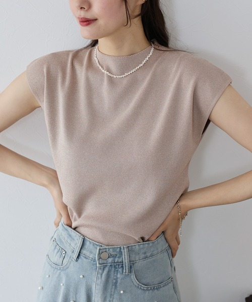 梅春・定価31,900円★PINORE ピノーレ ラメ糸 ニット セーター 38 ラメリブニット（ニット/セーター）｜Pierrot（ピエロ）の