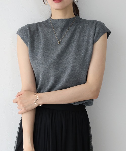 ニット セーター ボクシーフレンチラメニット レディース BLUEEAST ニット セーター ラメフレンチニット レディース