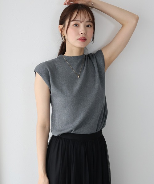 ニット セーター ラメフレンチスリーブニット レディース BLUEEAST ニット セーター ラメフレンチニット レディース