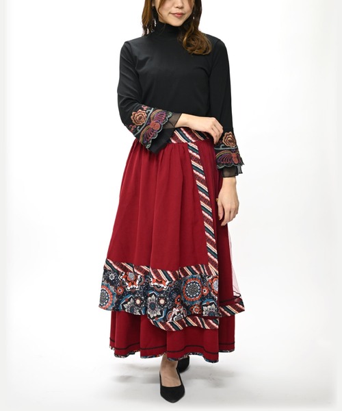 【美品】 MISSONI ウール ロング スカート Mサイズ スリット 風 総柄 楽天市場】フレアスカート 星柄 チュチュ ウエストゴム マキシ
