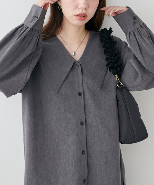 ビッグ衿シャツブラウス WEB限定】BIG衿シャツブラウス（シャツ/ブラウス）｜natural couture