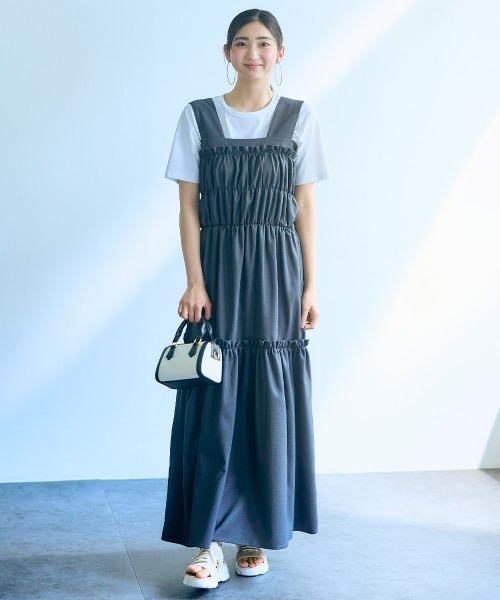 slattgir ワンピース 高身長 ヘザーエステルツイルシャーリング