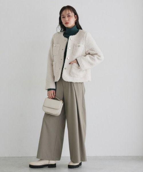 Pierrot（ピエロ） ニット セーター タートルネッククルミボタン袖