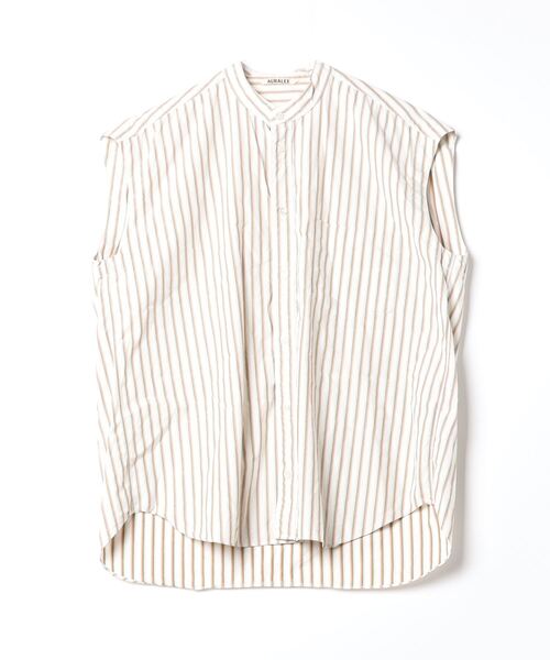 新品入荷 「AURALEE」 AURALEE ノースリーブブラウス ベージュ 1 トップス