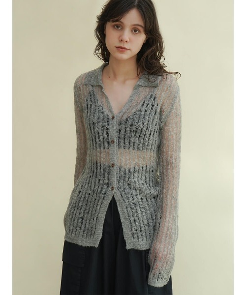 ニット セーター Mohair touch low gauge knit cardigan レディース FIKA. ニット セーター Mohair touch low gauge knit cardigan