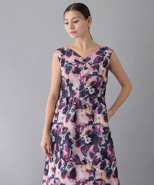 ANAYI（アナイ） ワンピース オーロラジャガードVネック ワンピース