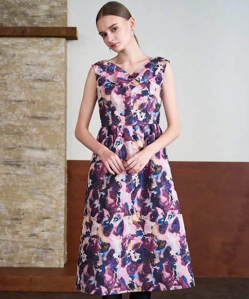 ANAYI（アナイ） ワンピース オーロラジャガードVネック ワンピース