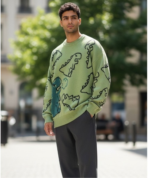 Sakka セーター ニット 恐竜柄 ニット メンズ レディース : ZOZOTOWN
