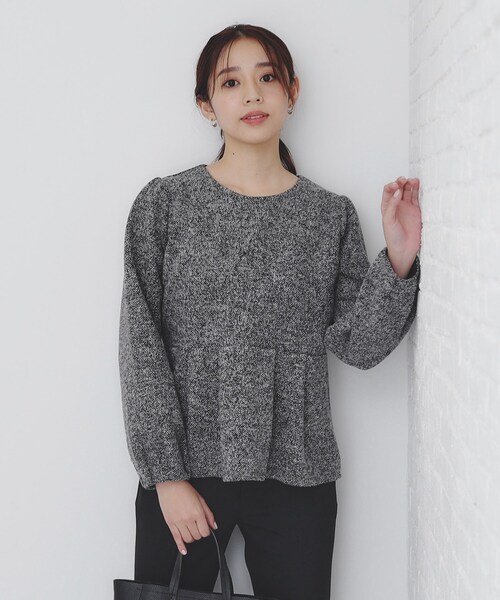 tシャツ 起毛ツイード調ジャージトップス「洗濯機洗い可」 レディース | index | 04