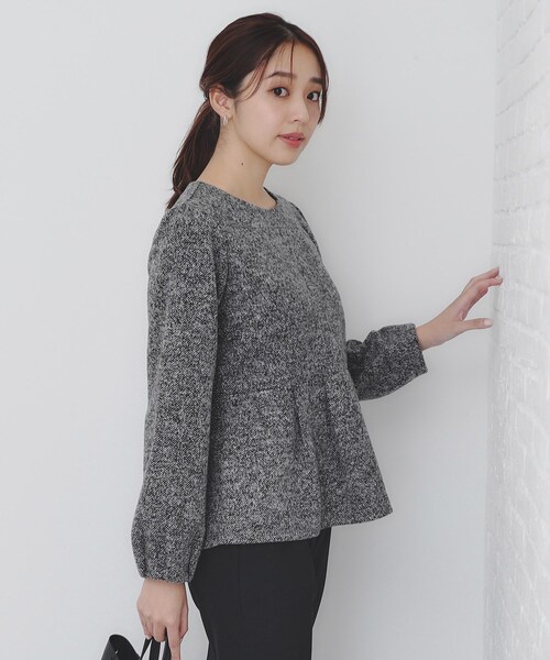 tシャツ 起毛ツイード調ジャージトップス「洗濯機洗い可」 レディース | index | 09