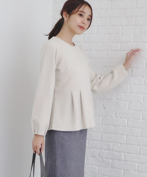 tシャツ 起毛ツイード調ジャージトップス「洗濯機洗い可」 レディース | index | 17