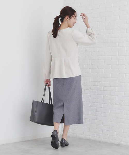 tシャツ 起毛ツイード調ジャージトップス「洗濯機洗い可」 レディース | index | 19