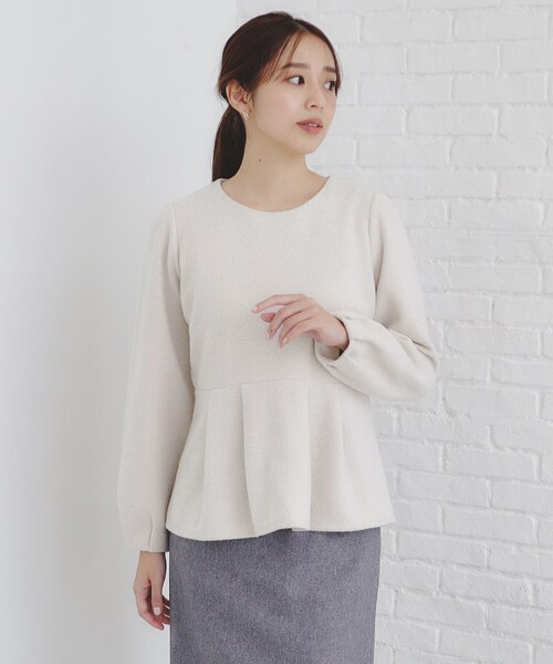tシャツ 起毛ツイード調ジャージトップス「洗濯機洗い可」 レディース | index | 21