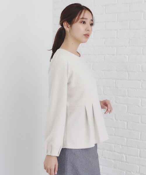 tシャツ 起毛ツイード調ジャージトップス「洗濯機洗い可」 レディース | index | 22