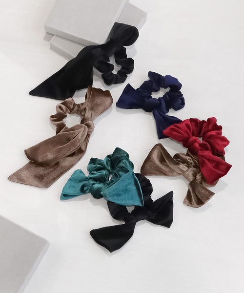 blackdia ocean（ブラックダイヤオーシャン） シュシュ ベロアリボン