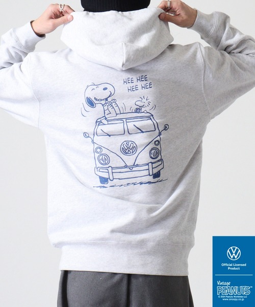 パーカー PEANUTS×VW SNOOPY×フォルクスワーゲンスウェットプルパーカー レディース メンズ フォルクスワーゲン パーカー PEANUTS×VW SNOOPY