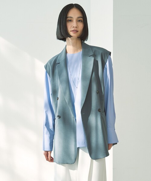 ブラウス シャツ 「洗える/UVケア」ノーカラーコンフォートシャツ レディース UNFILO ブラウス シャツ 「洗える/UVケア」ノーカラー